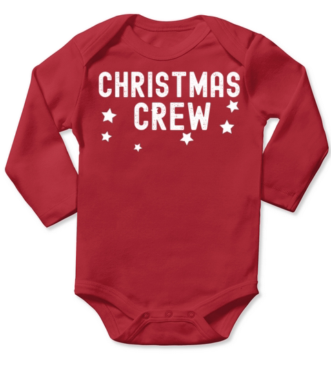 Christmas Crew Funny Merry Matching Pajama Outfit Long Sleeve Baby One-Piece