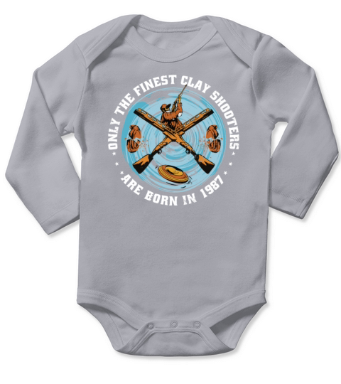 Clay Shooters Vintage 1987 birthday clay-pigeons Long Sleeve Baby One-Piece