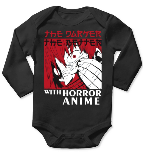 Creepy Demonic Face Horror Anime Fantasy Gothic Long Sleeve Baby One-Piece