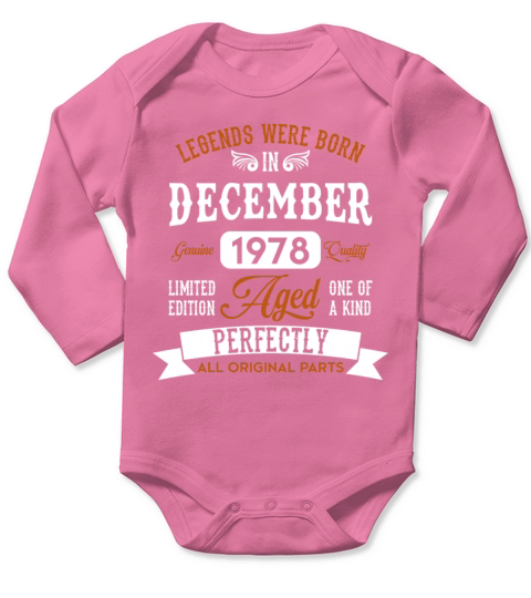 December 1978 Legends Birthday Gift Long Sleeve Baby One-Piece