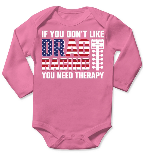 Drag Racing Race Car Flag Vintage Long Sleeve Baby One-Piece