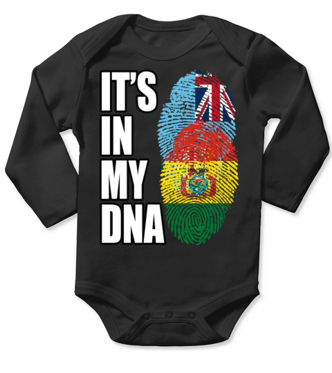 Fijian And Bolivian Mix Heritage DNA Flag Long Sleeve Baby One-Piece