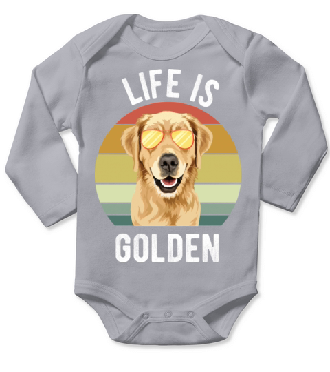 Funny Vintage Retro Golden Retriever For Dog Lover Long Sleeve Baby One-Piece