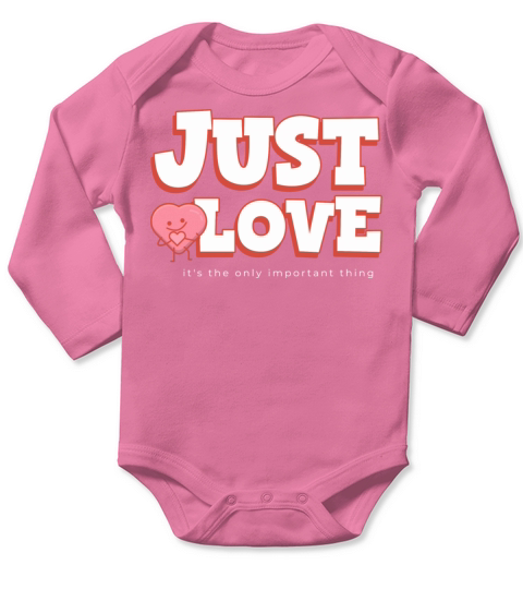 Just Love T-shirt for Valentines Day Long Sleeve Baby One-Piece