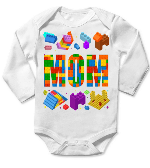 Mom Parent Brick Master Builder Building Blocks Long Sleeve Baby One-Piece