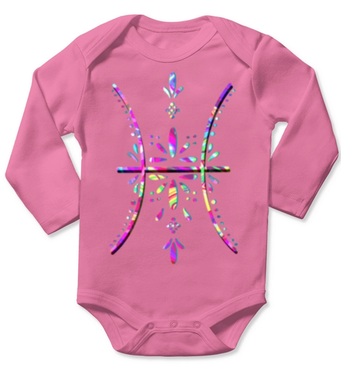 Neon Horoscopes Pisces340 Long Sleeve Baby One-Piece