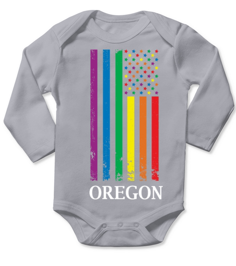 Oregon Pride Month Pride Flag LGBT Community LGBTQ Long Sleeve Baby One-Piece