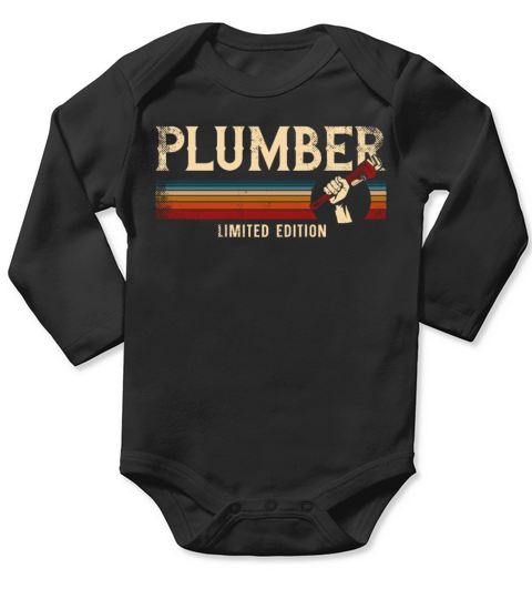 Plumbing Plumber Vintage Retro Long Sleeve Baby One-Piece