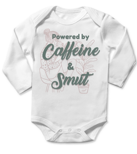 Powered by Caffeine and Smut Long Sleeve Baby One-Piece