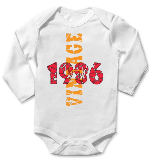 Retro Birthday Year Vintage 1986 Long Sleeve Baby One-Piece