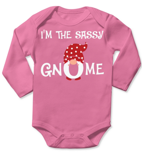Sassy Gnome Christmas Matching Family Long Sleeve Baby One-Piece