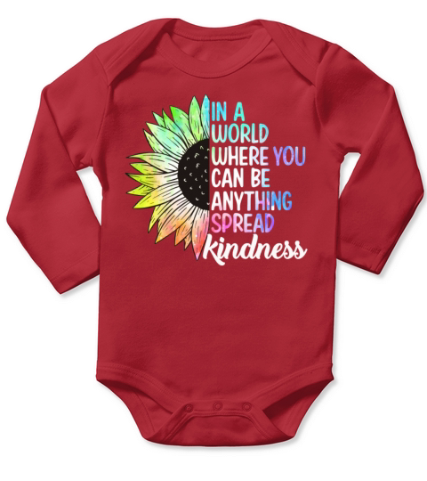Spread Kindness No Bullying Motivational Funny Long Sleeve Baby One-Piece