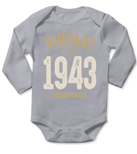 Vintage 1943 - 79th Birthday Retro Classic Long Sleeve Baby One-Piece