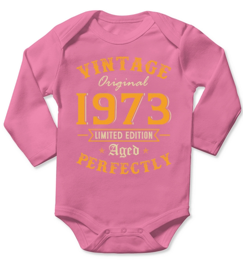 Vintage 1973 Aged Perfectly 50th Birthday Gift Long Sleeve Baby One-Piece