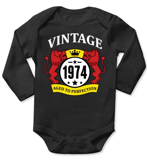 Vintage 1974 Aged to Perfection Long Sleeve Baby One-Piece
