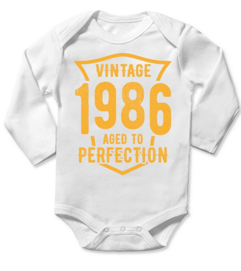 Vintage 1986 Aged To Perfection 38th Birthday Long Sleeve Baby One-Piece