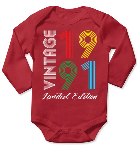Vintage 1991 Vintage Birthday Retro Vintage Long Sleeve Baby One-Piece