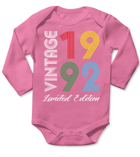 Vintage 1992 Vintage Birthday Retro Vintage Long Sleeve Baby One-Piece