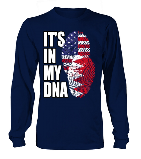 Bahraini And American Mix Heritage DNA Flag Long sleeved Unisex