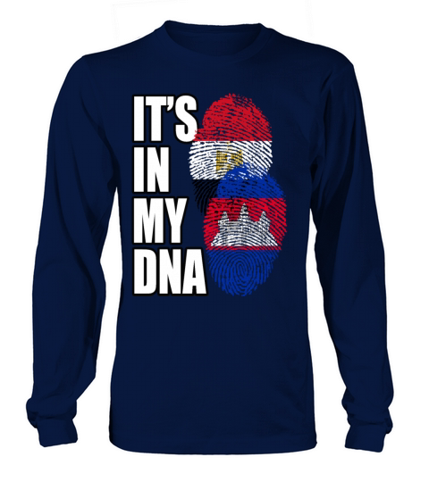 Cambodian And Egyptian Mix Heritage DNA Flag Long sleeved Unisex