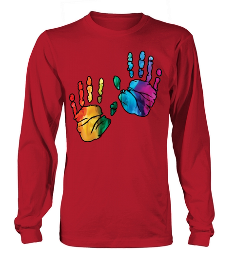 Colorful Rainbow Handprints With Smoke And Fog Long sleeved Unisex