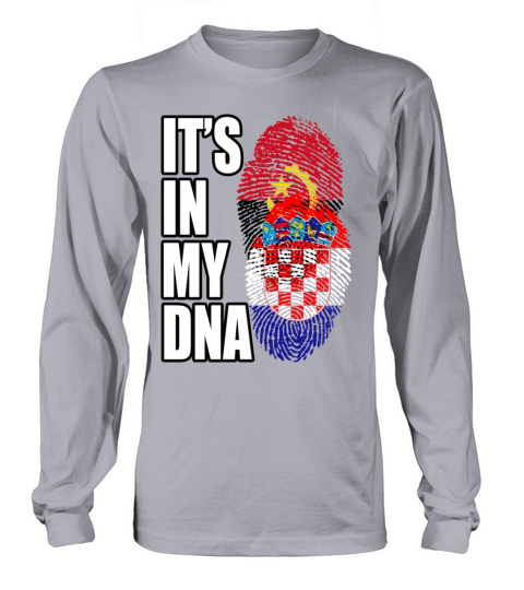 Croatian And Angolan Mix Heritage DNA Flag Long sleeved Unisex