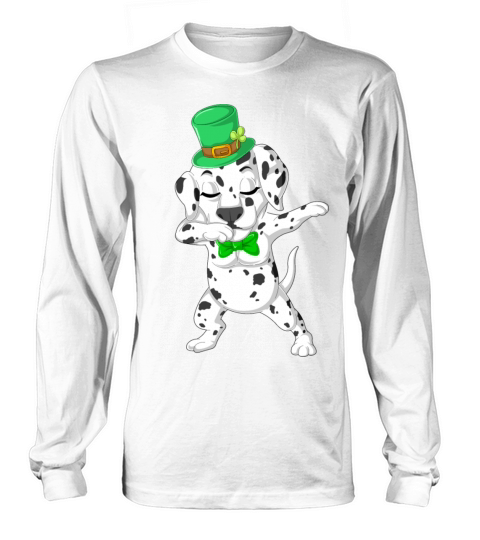 dabbing dalmatian st patricks day Long sleeved Unisex