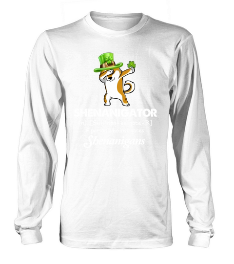 Dabbing Shiba Inu Shenanigator Definition Patricks Day Long sleeved Unisex