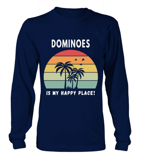 Dominoes Is My Happy Place Vintage Retro Sunset Long sleeved Unisex
