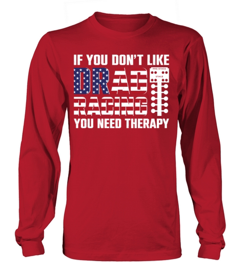 Drag Racing Race Car Flag Vintage Long sleeved Unisex