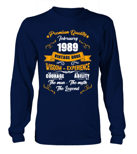 February 1989 Vintage Birthday Present Long sleeved Unisex