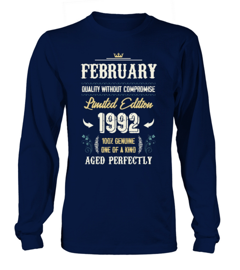 February 1992 Vintage Birthday Present Long sleeved Unisex