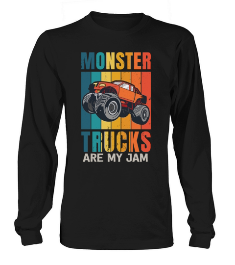 Monster Trucks Are My Jam Vintage Retro Long sleeved Unisex