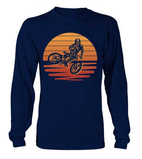 Mountain Bike Vintage Biking Down Hill Cyclist Long sleeved Unisex