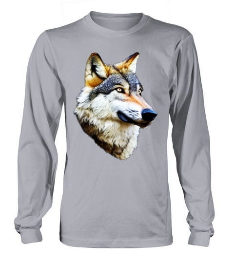 Wolf artwork design predator face imprint Long sleeved Unisex
