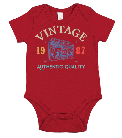 33 Years Old 1987 Vintage 33Rd Birthday Anniversar Short Sleeve Baby One-Piece