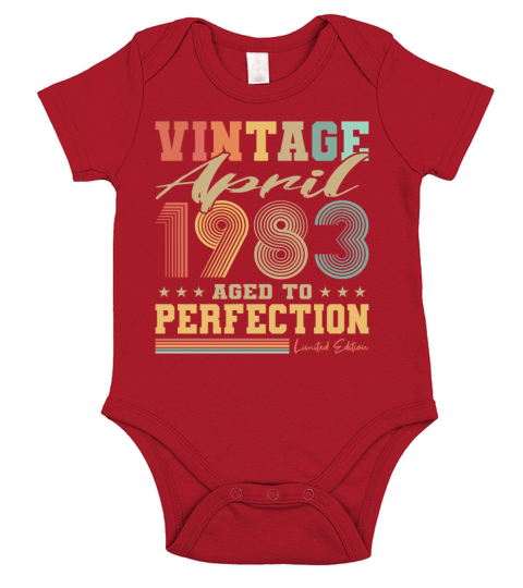 40th birthday vintage april 1983 born in 1983 Short Sleeve Baby One-Piece