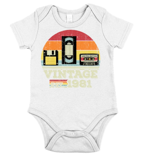 42 Year Old Vintage 1981 42nd Birthday Gift Short Sleeve Baby One-Piece