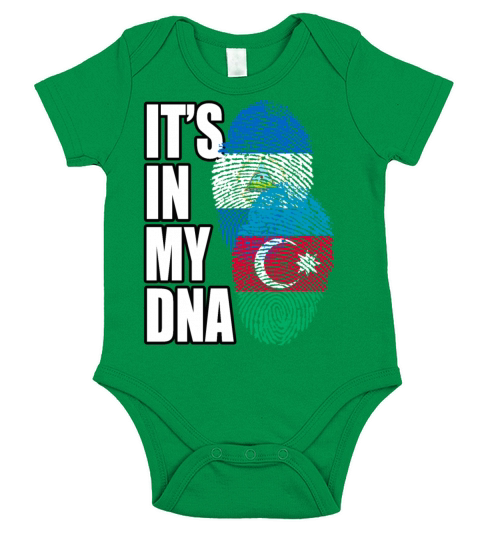 Azerbaijani And Nicaraguan Mix Heritage DNA Flag Short Sleeve Baby One-Piece