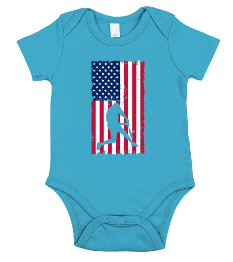 Baseball Batter USA American Flag Short Sleeve Baby One-Piece