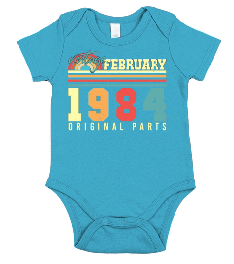 Born February 1984 Vintage Short Sleeve Baby One-Piece