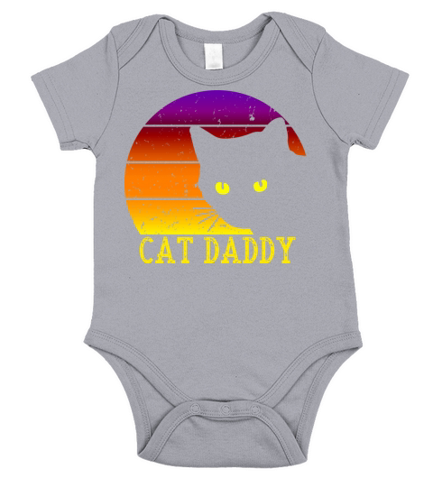 Cat Daddy Vintage Cat Dad 80s Style Cat Retro Short Sleeve Baby One-Piece