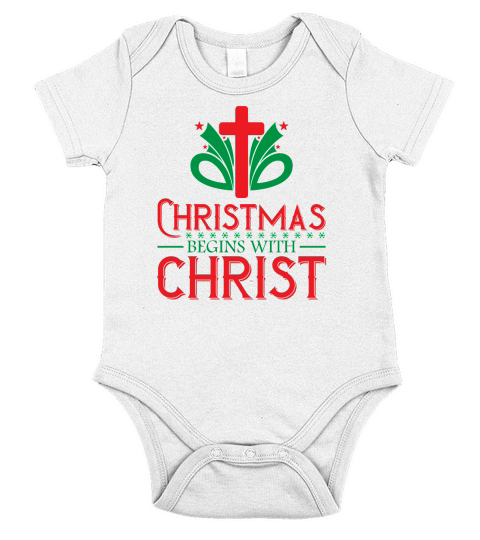 Christmas Begins with Christ Short Sleeve Baby One-Piece
