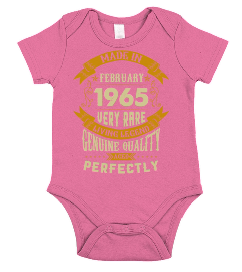 February 1965 Vintage Birthday Present Short Sleeve Baby One-Piece