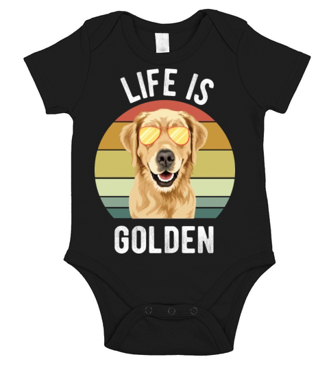 Funny Vintage Retro Golden Retriever For Dog Lover Short Sleeve Baby One-Piece