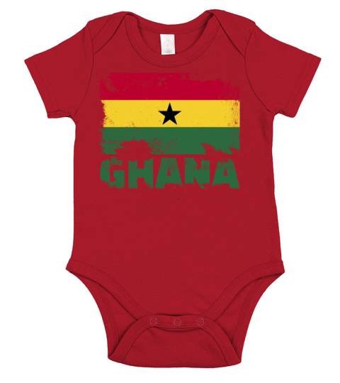 Ghana Flag Vintage Distressed African Grunge Trave Short Sleeve Baby One-Piece