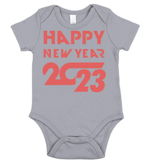 Happy New Year 2023 Short Sleeve Baby One-Piece