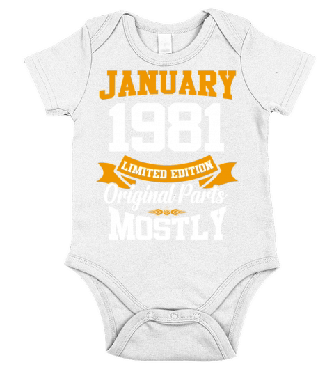 January 1981 Limited Edition Birthday Present Short Sleeve Baby One-Piece