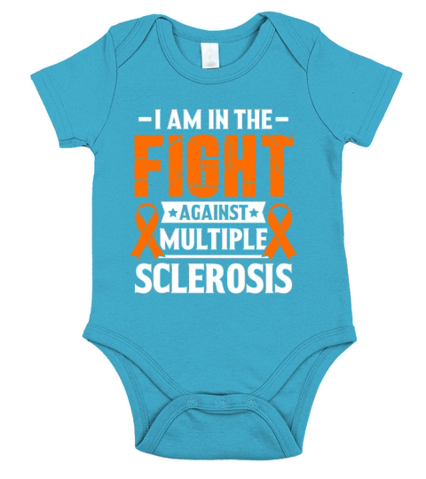 Multiple Sclerosis Awareness Fight Orange Ribbon Short Sleeve Baby One-Piece