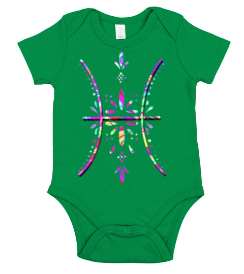 Neon Horoscopes Pisces340 Short Sleeve Baby One-Piece